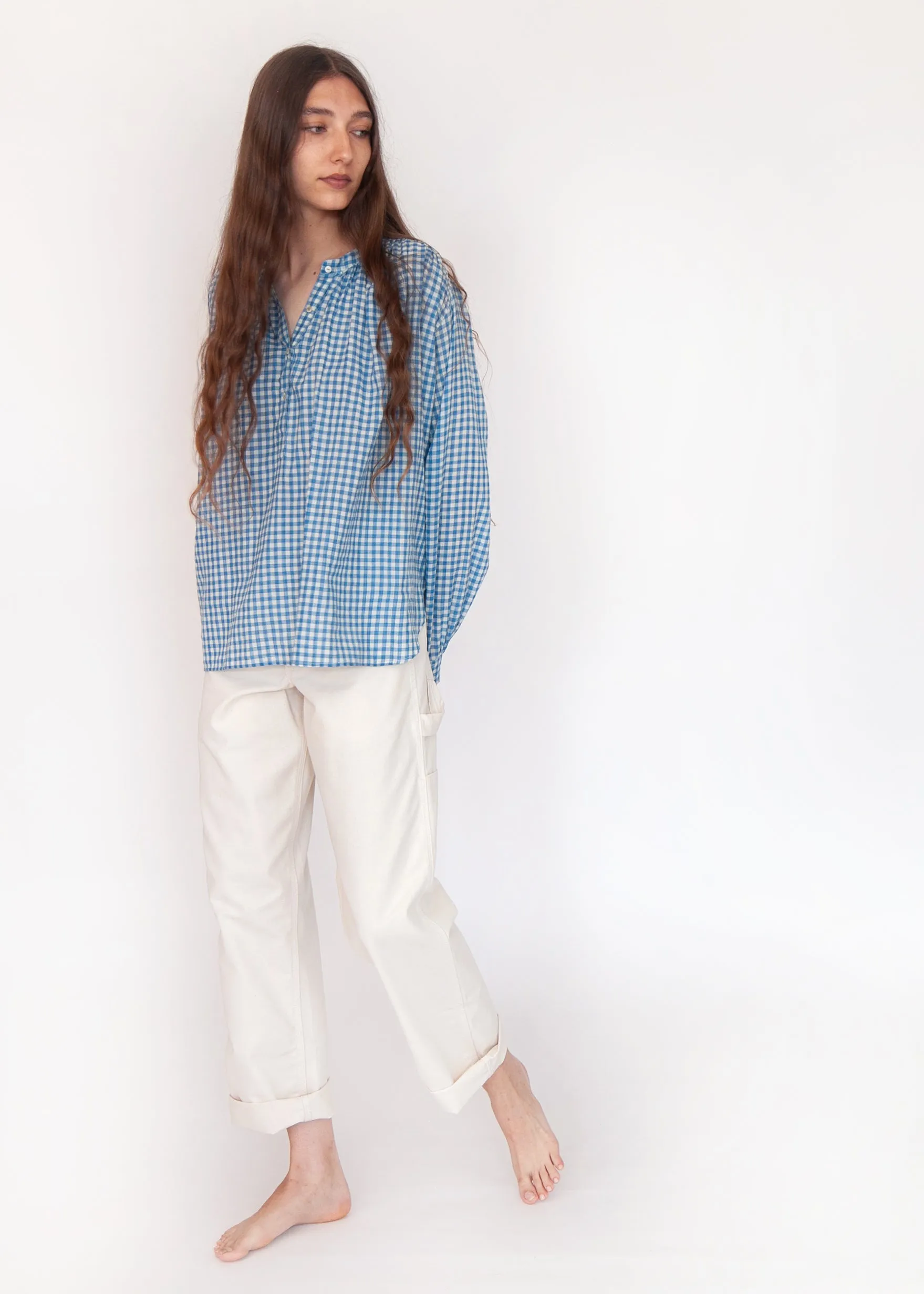 Bheeti Tie Dye Checks Top - Lake sold by Matta product image thumbnail 2