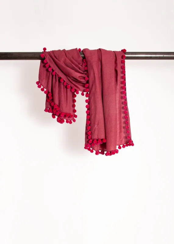 Dupatta Noor Special Shawl - Toosh/Fuchsia Tiny Checks Pattern sold by Matta