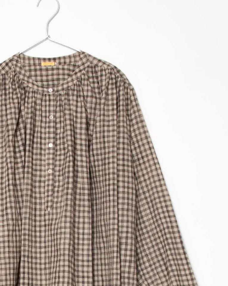 Bheeti Tie Dye Checks Top - Cement sold by Matta product image thumbnail 2