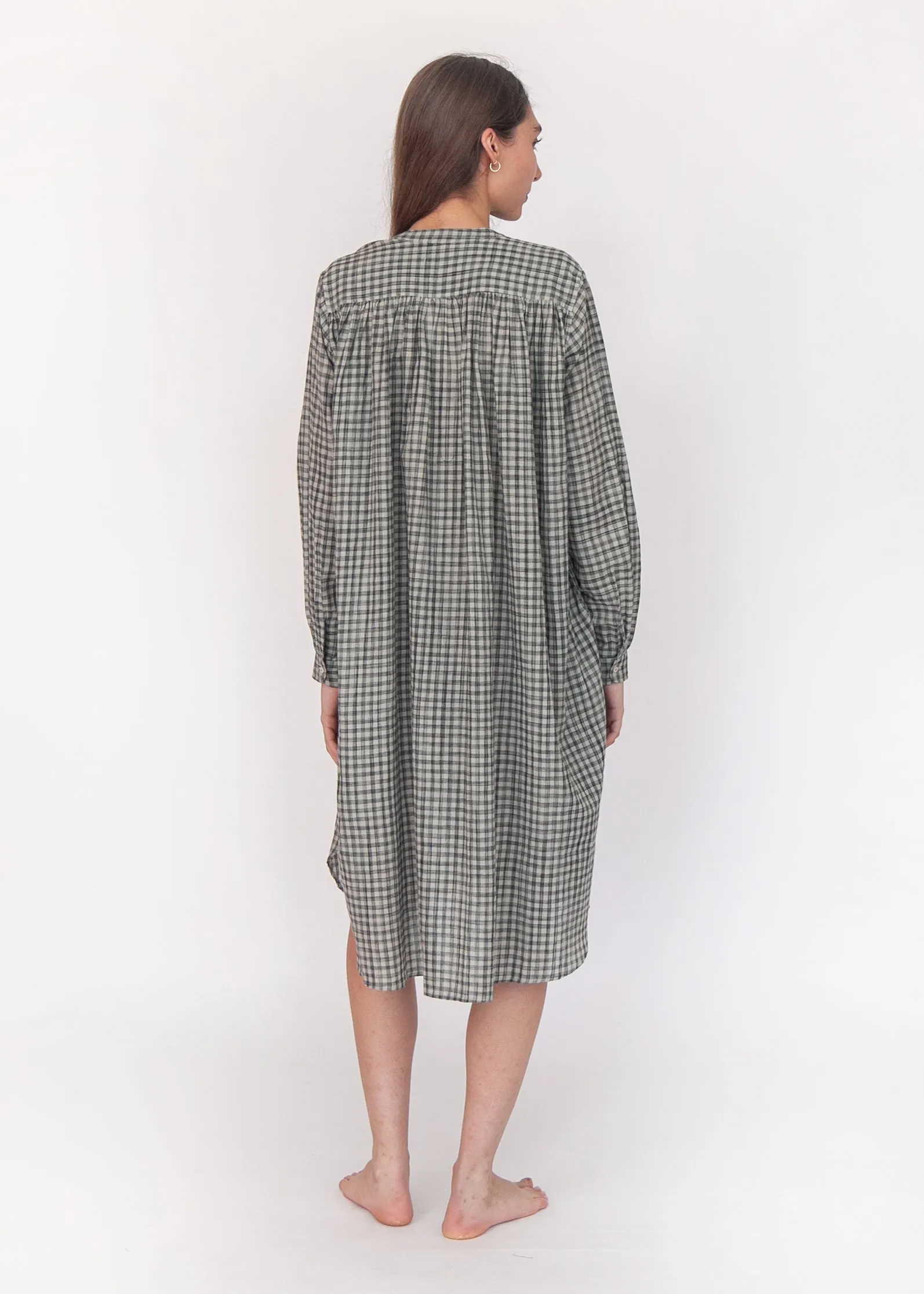 Bheeti Tie Dye Checks Dress - Cement sold by Matta product image thumbnail 5