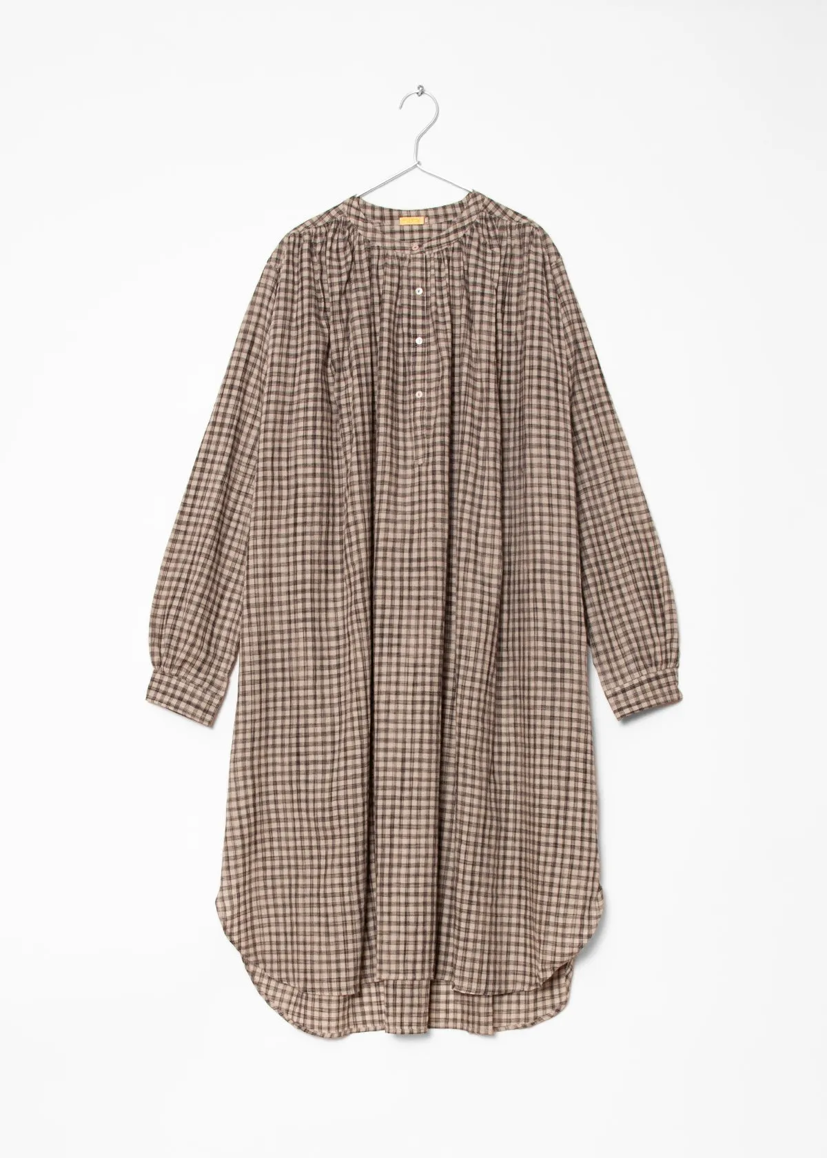 Bheeti Tie Dye Checks Dress - Cement sold by Matta