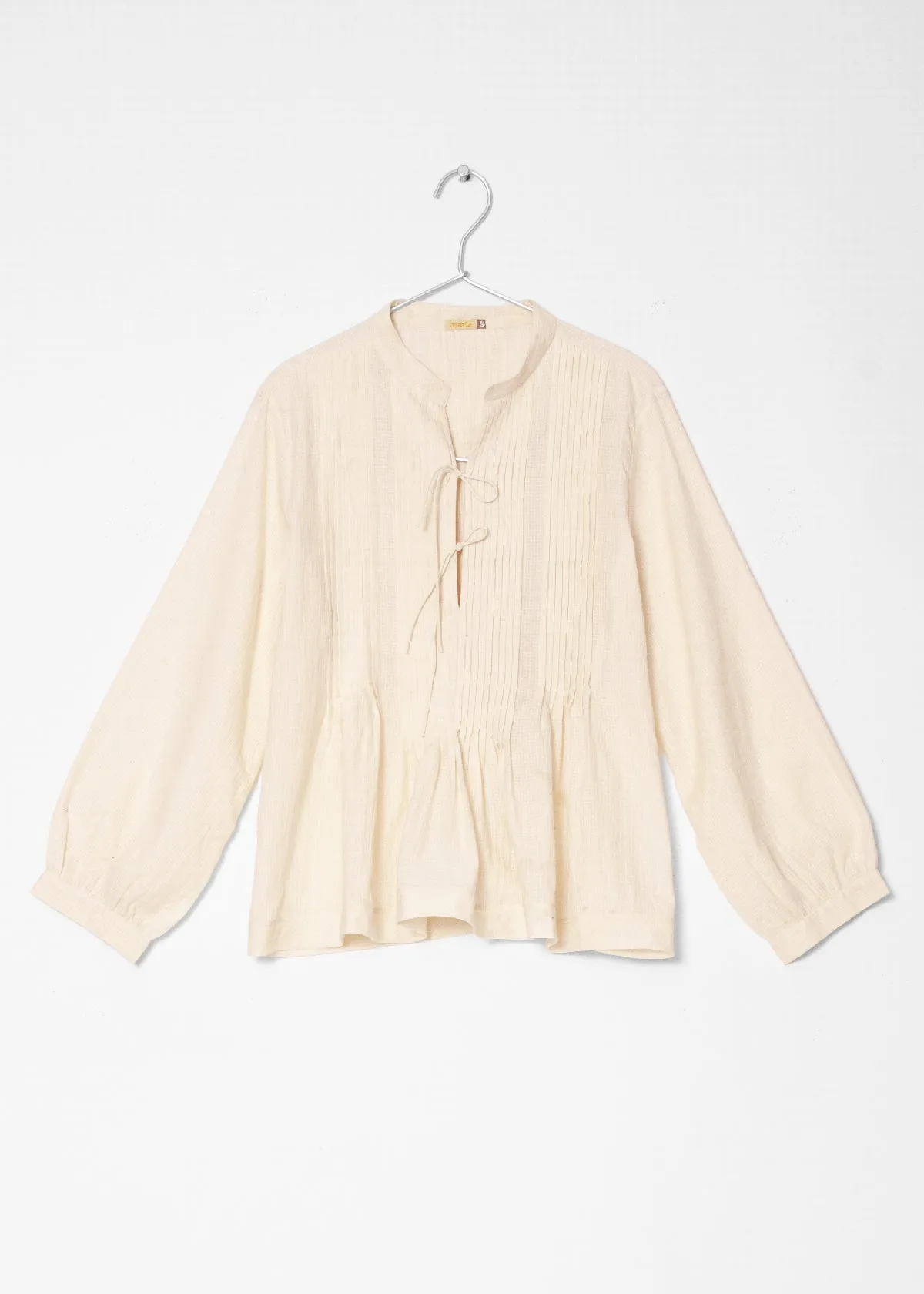 Alma Tiny Checks Top - Natural sold by Matta product image thumbnail 4