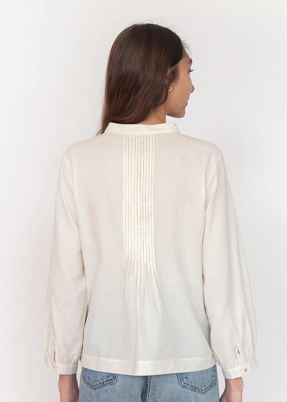Alma Tiny Checks Top - Natural sold by Matta product image thumbnail 3