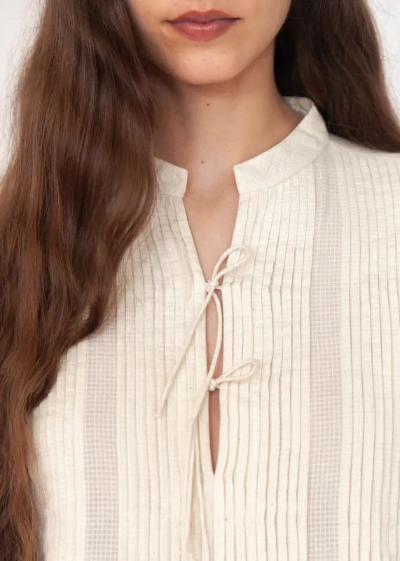 Alma Tiny Checks Top - Natural made by Matta