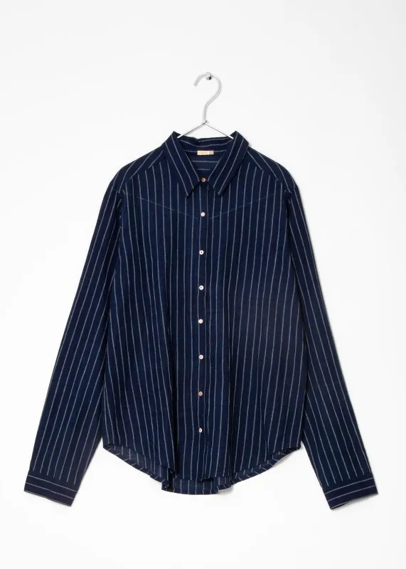 Rosa Double Stripe Top - Natural Indigo sold by Matta