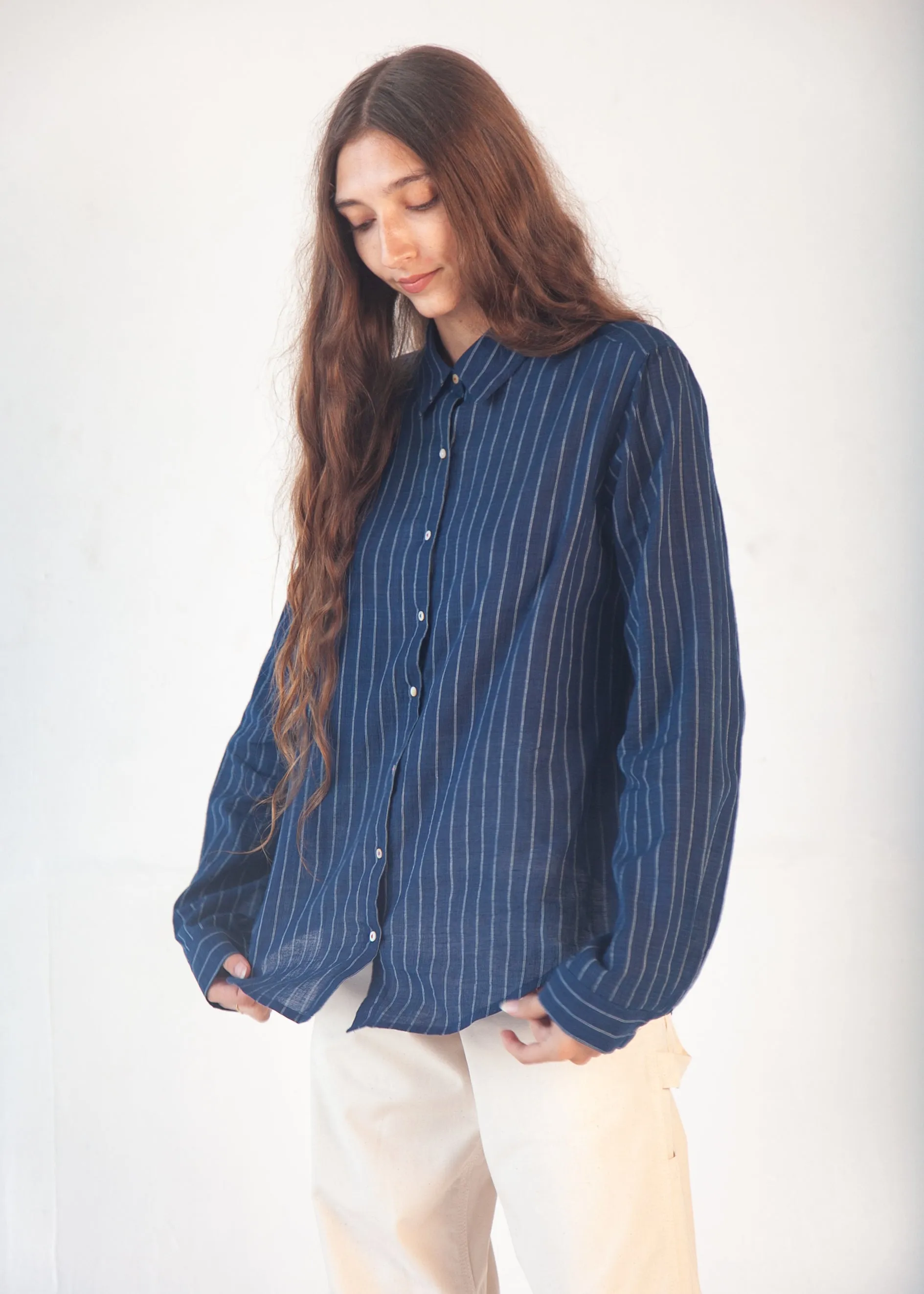 Rosa Double Stripe Top - Natural Indigo sold by Matta product image thumbnail 5