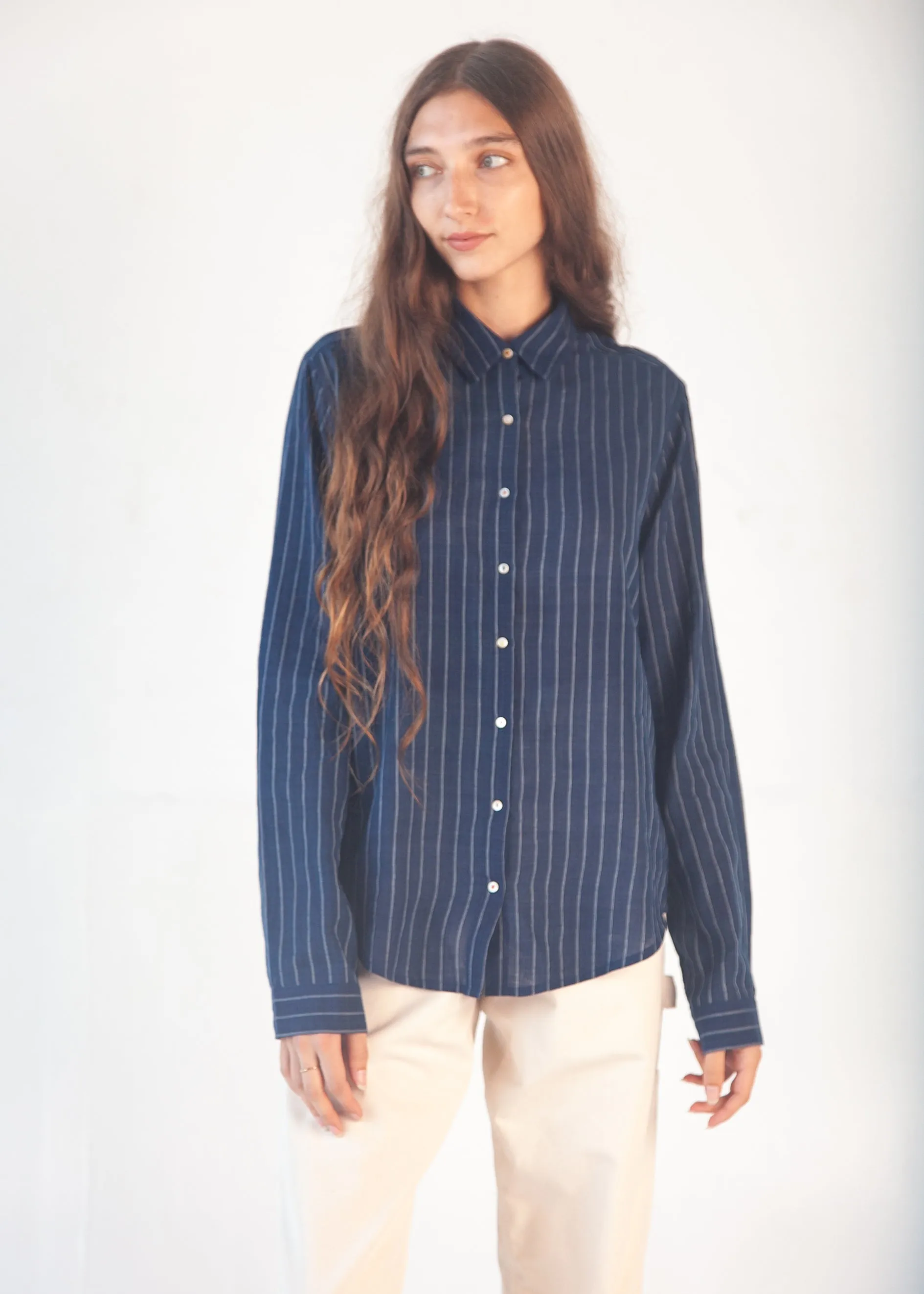 Rosa Double Stripe Top - Natural Indigo sold by Matta product image thumbnail 2