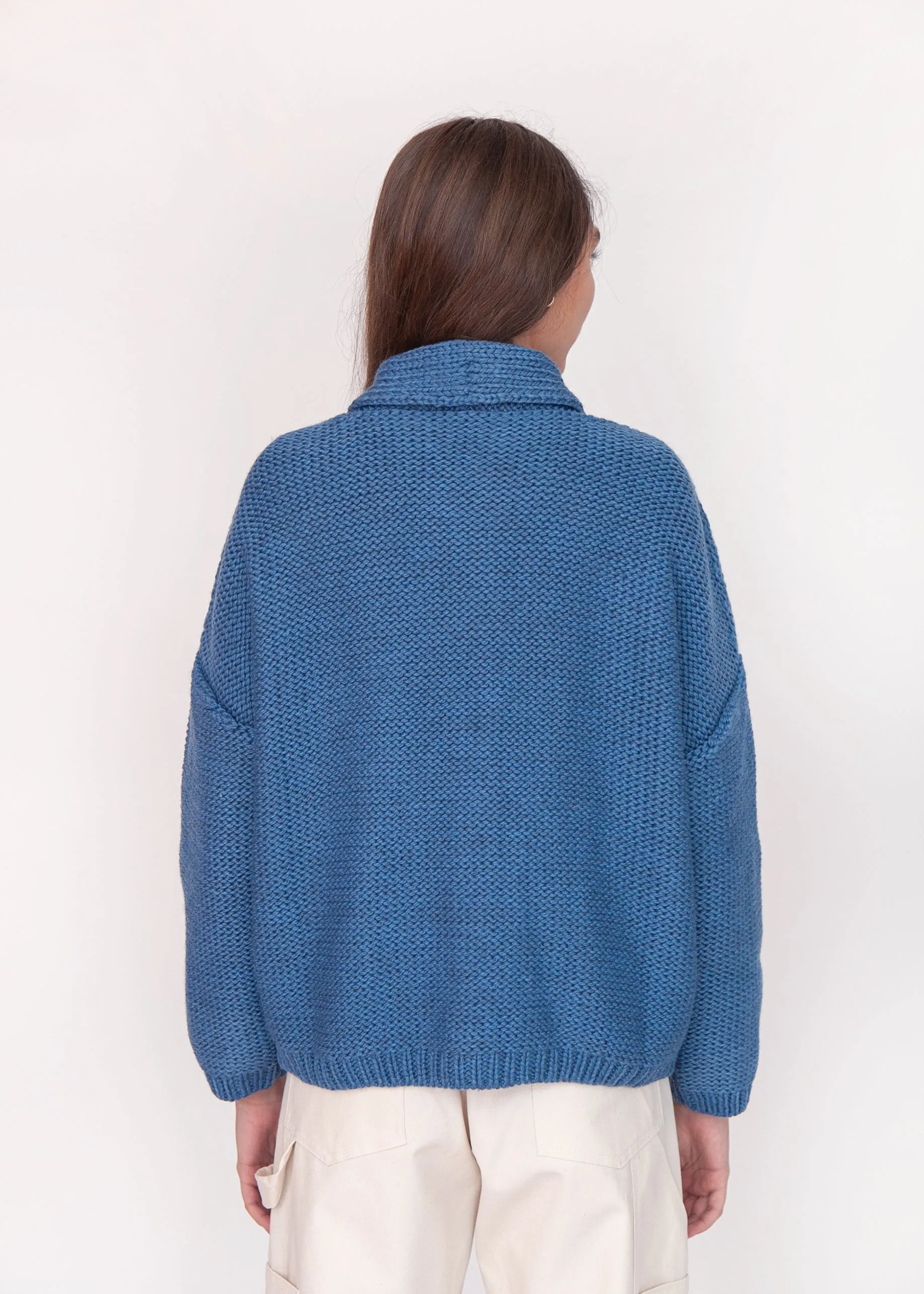 Andean Wool Bomber Cardi, Azul Claro sold by Matta product image thumbnail 5
