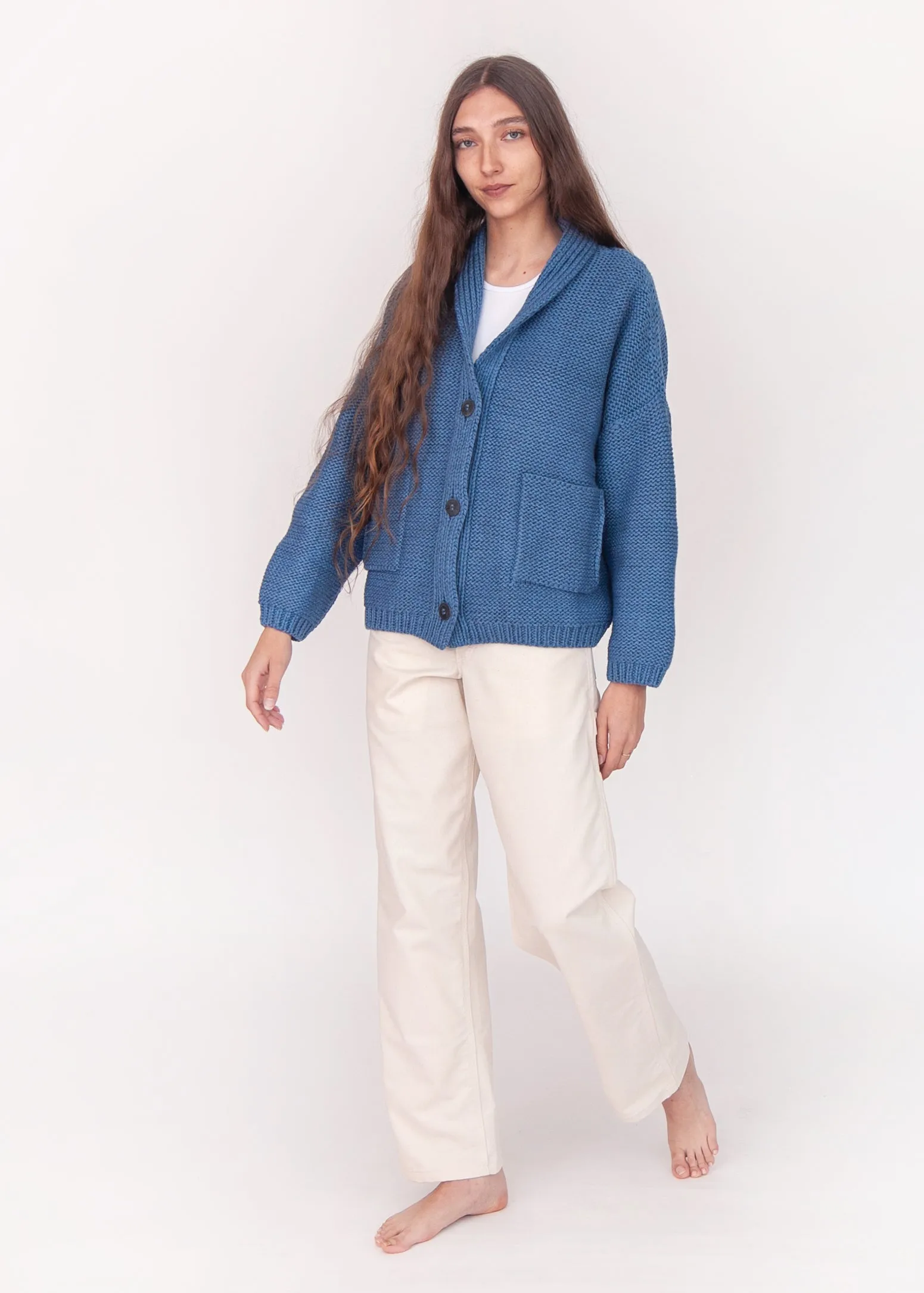 Andean Wool Bomber Cardi, Azul Claro sold by Matta product image thumbnail 3