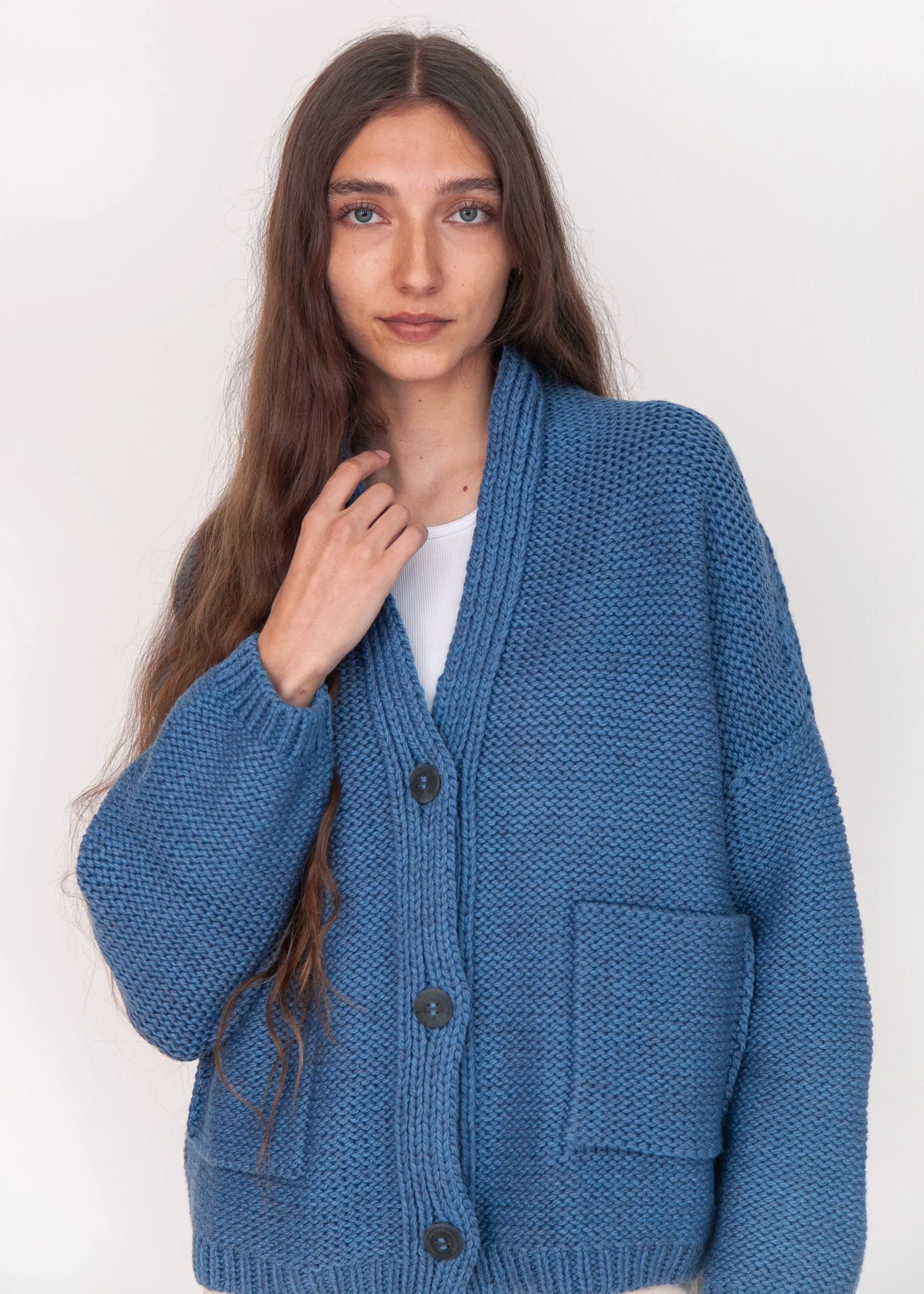 Andean Wool Bomber Cardi, Azul Claro sold by Matta product image thumbnail 2
