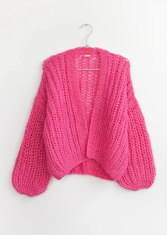 Hilma Hand Knit Alpaca Cardigan, Fuchsia sold by Matta