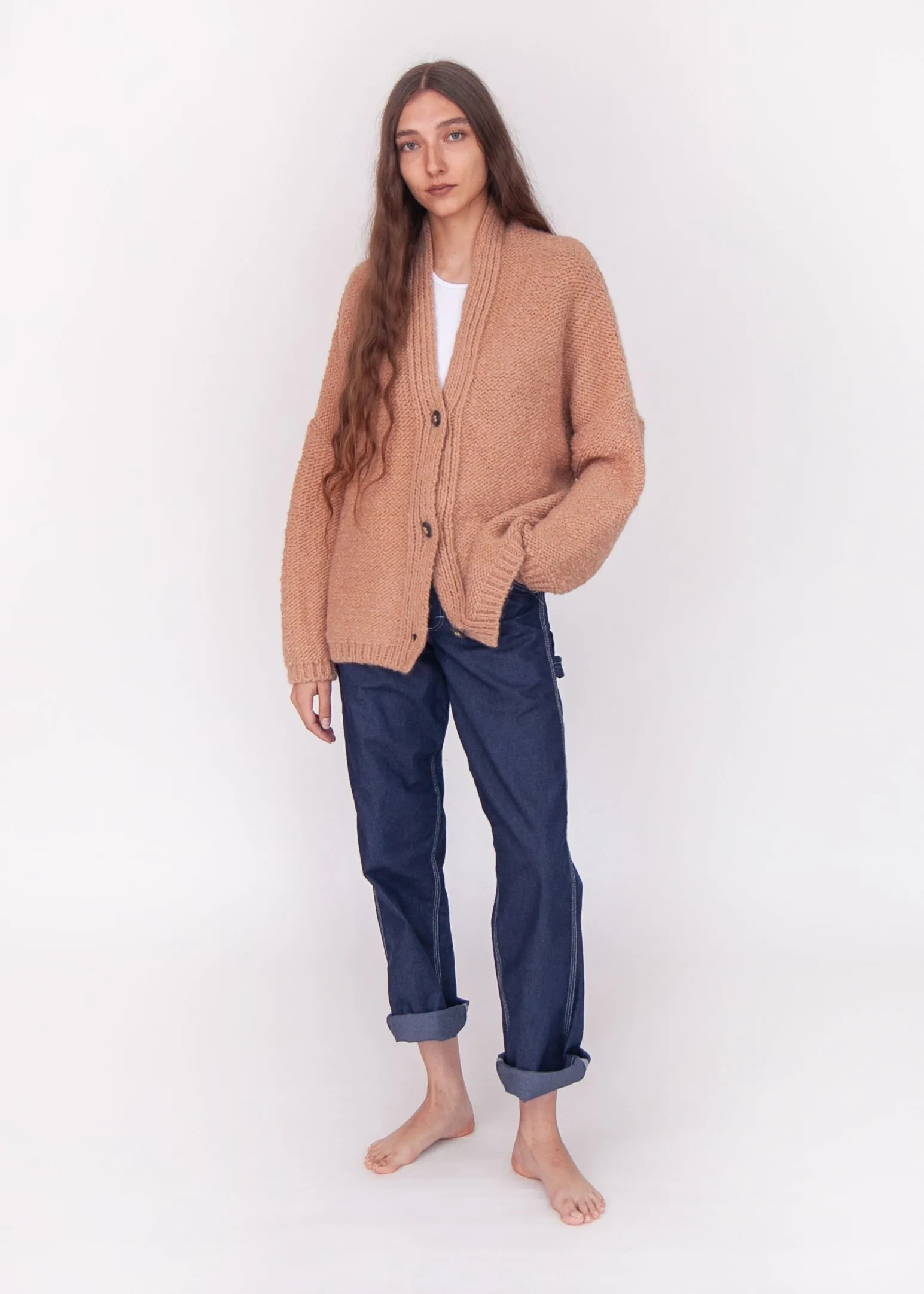 Huacaya Alpaca Cardigan, Peach sold by Matta product image thumbnail 4