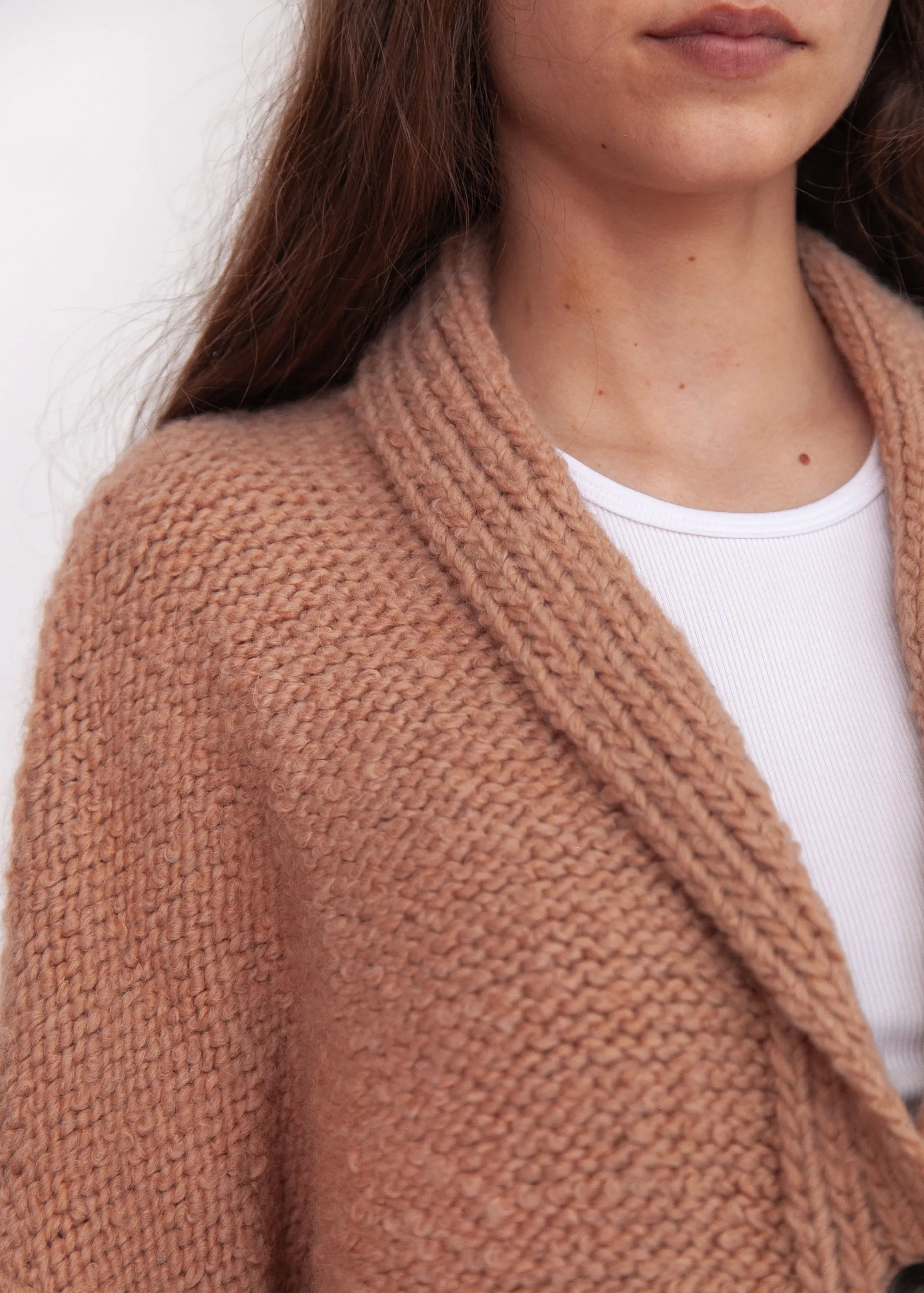 Huacaya Alpaca Cardigan, Peach sold by Matta product image thumbnail 5
