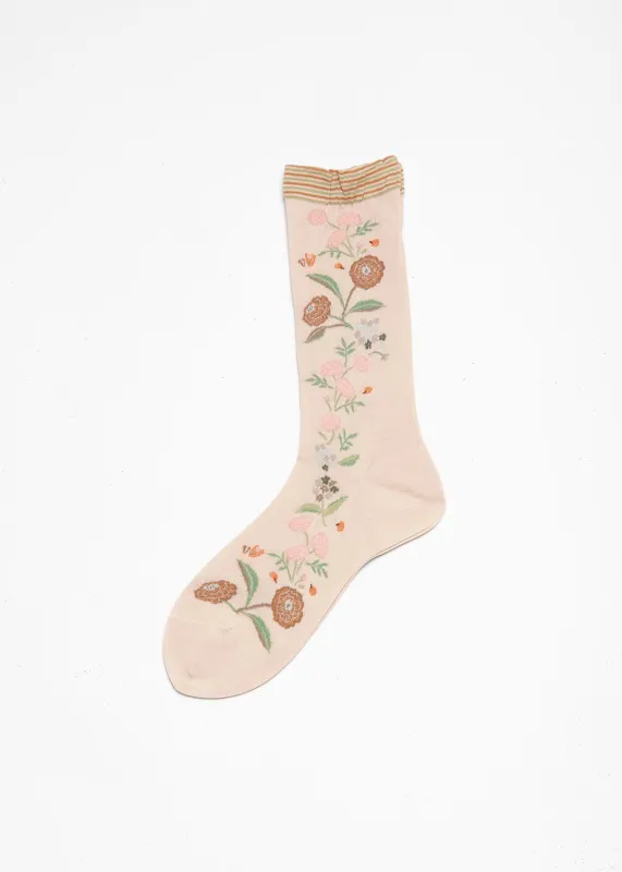 Antipast Bouquet Mid Socks - Ivory made by Matta