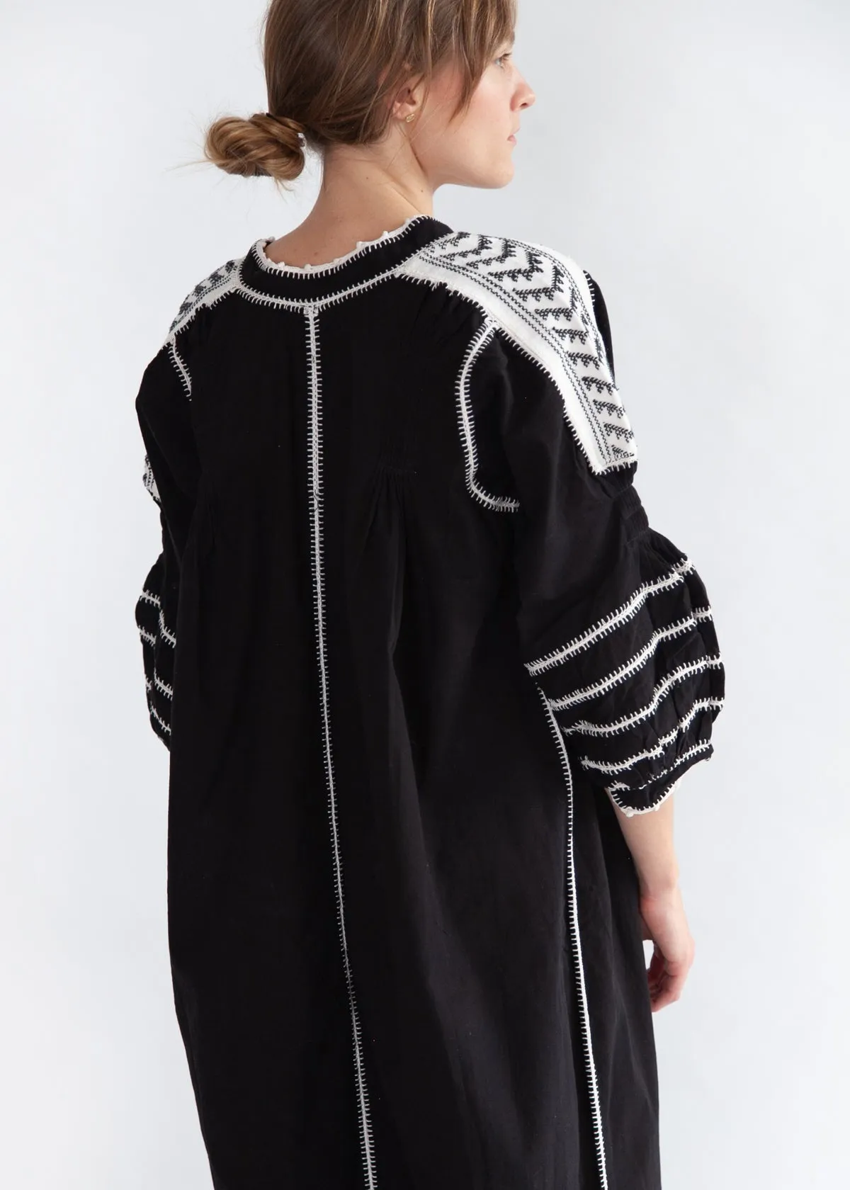 Sirena Dress Long Sleeves - Natural on Black sold by Matta product image thumbnail 4