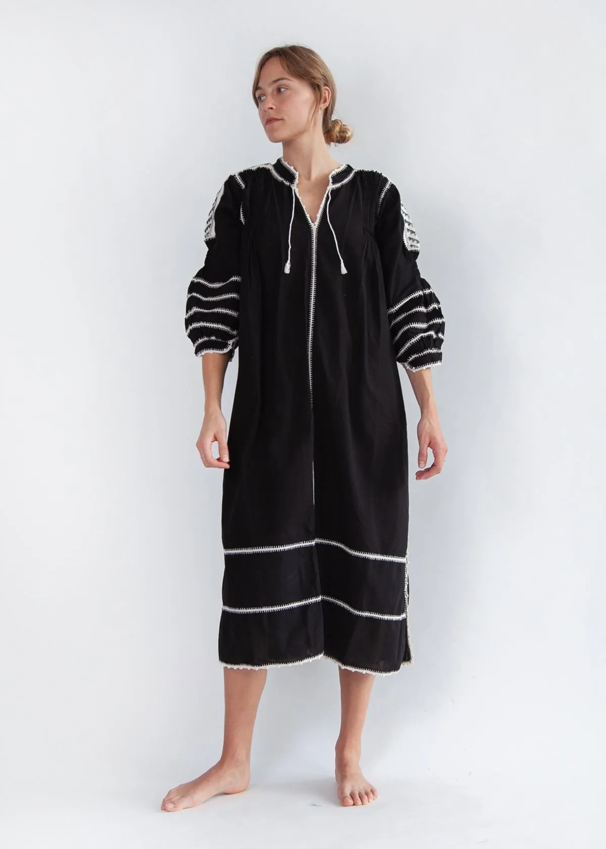 Sirena Dress Long Sleeves - Natural on Black sold by Matta product image thumbnail 3