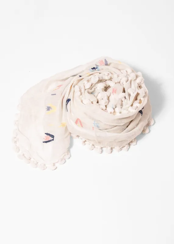 Dupatta Fragment Jamdani - White sold by Matta