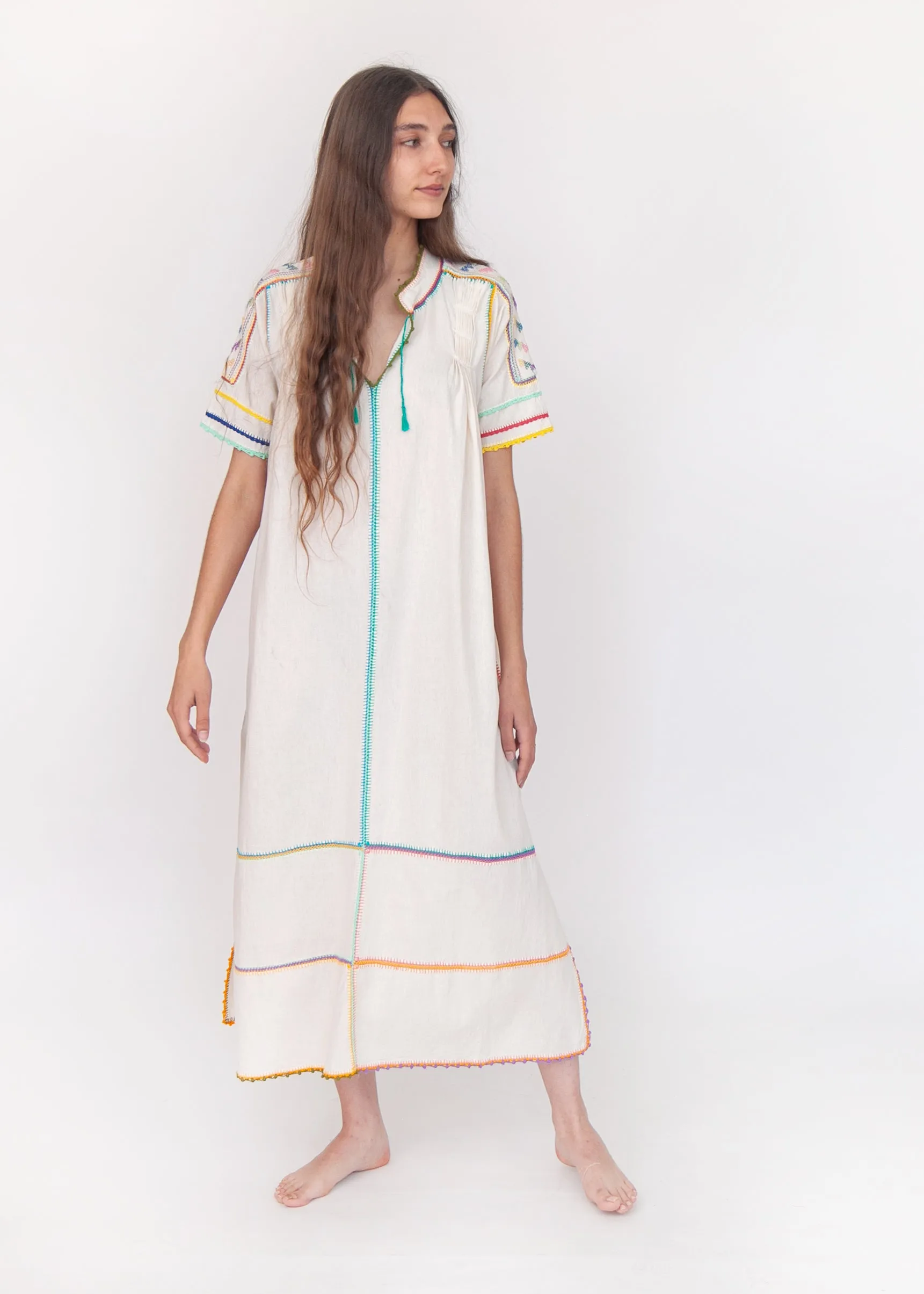 Sirena Dress Short Sleeves -Multicolor on Natural sold by Matta product image thumbnail 3