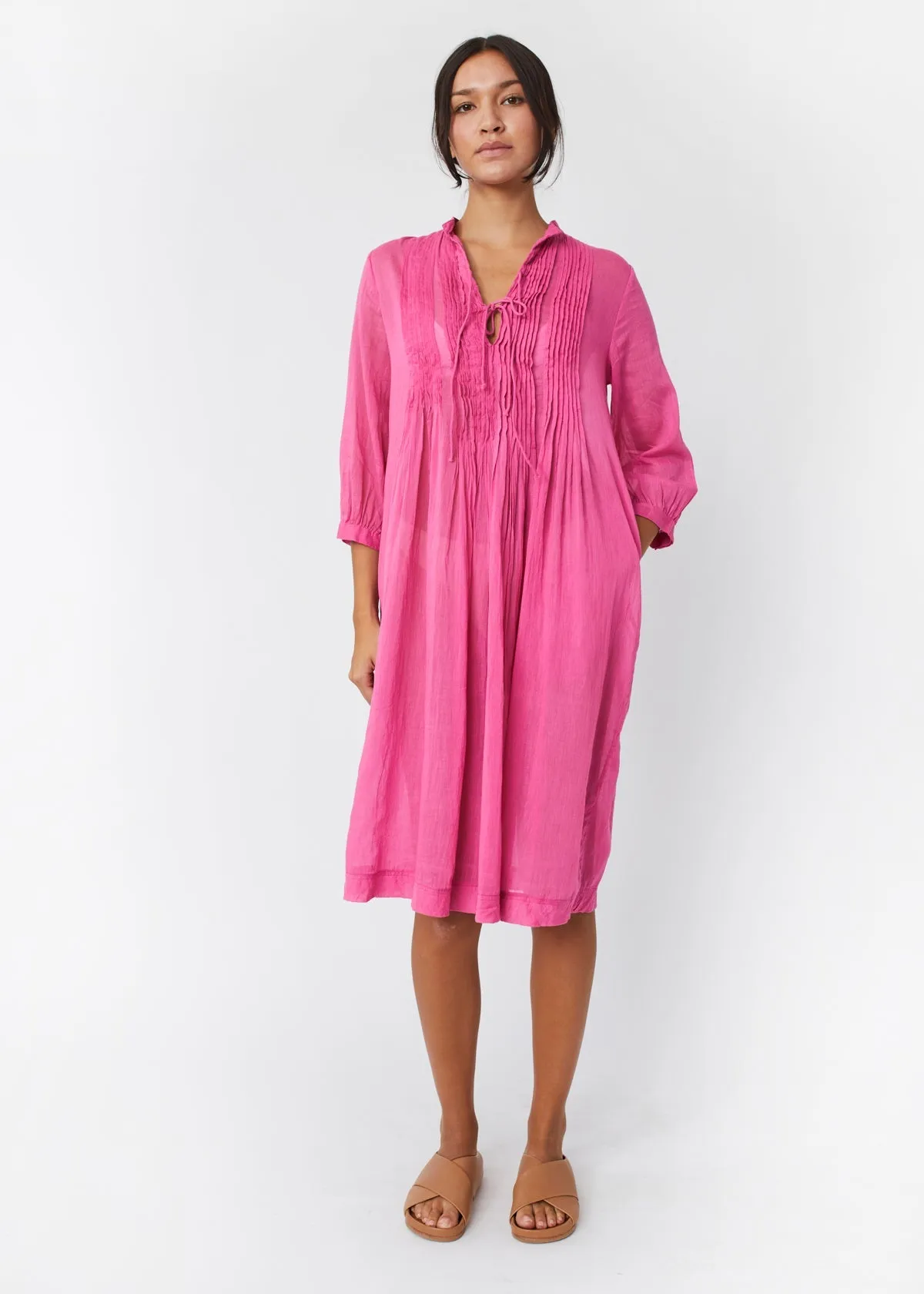 Aditi Cotton Gauze Dress - Fuchsia sold by Matta