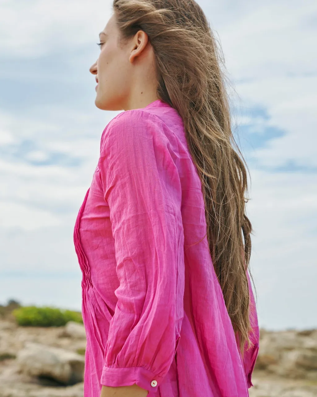 Aditi Cotton Gauze Dress - Fuchsia sold by Matta product image thumbnail 4