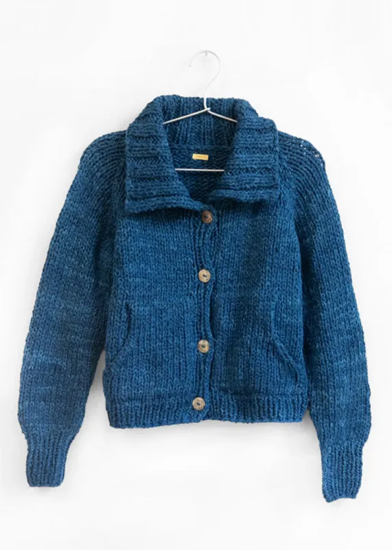 Emma Indigo Cardigan Sweater made by Matta