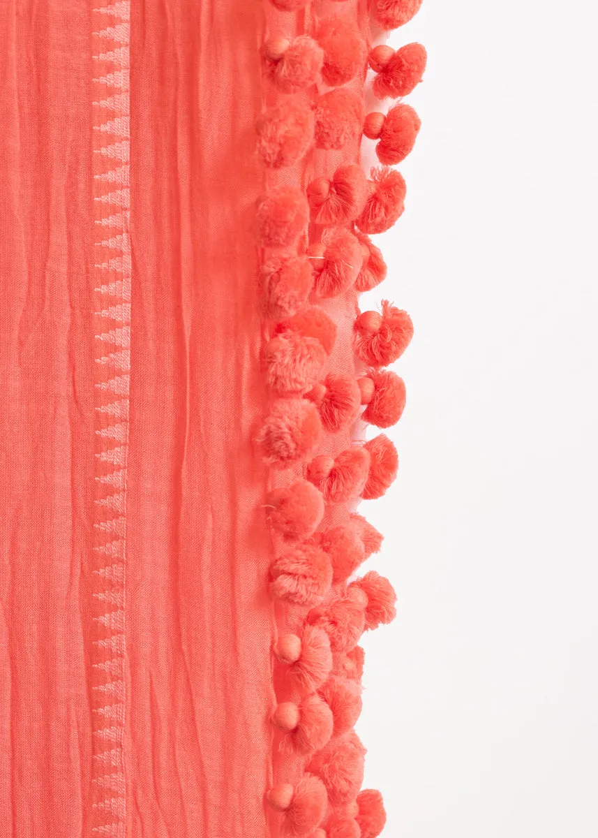 Dupatta Plain Shawl, Coral sold by Matta product image thumbnail 4