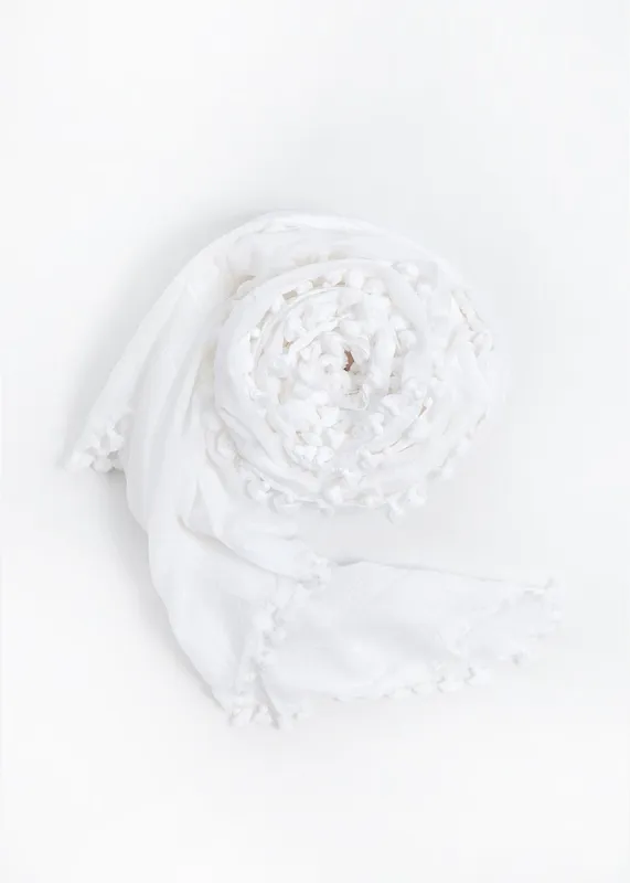 Dupatta Plain Shawl, White sold by Matta