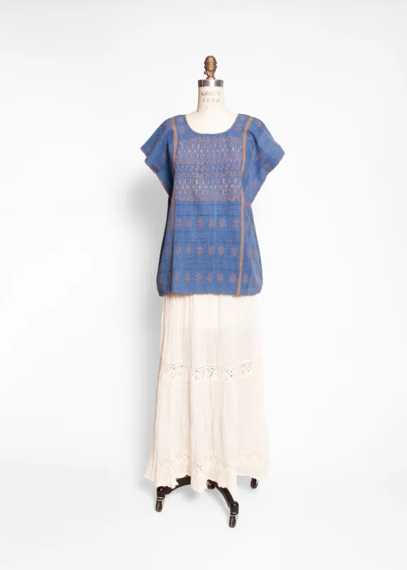 Amuzgo Top Natural Indigo #15 sold by Matta