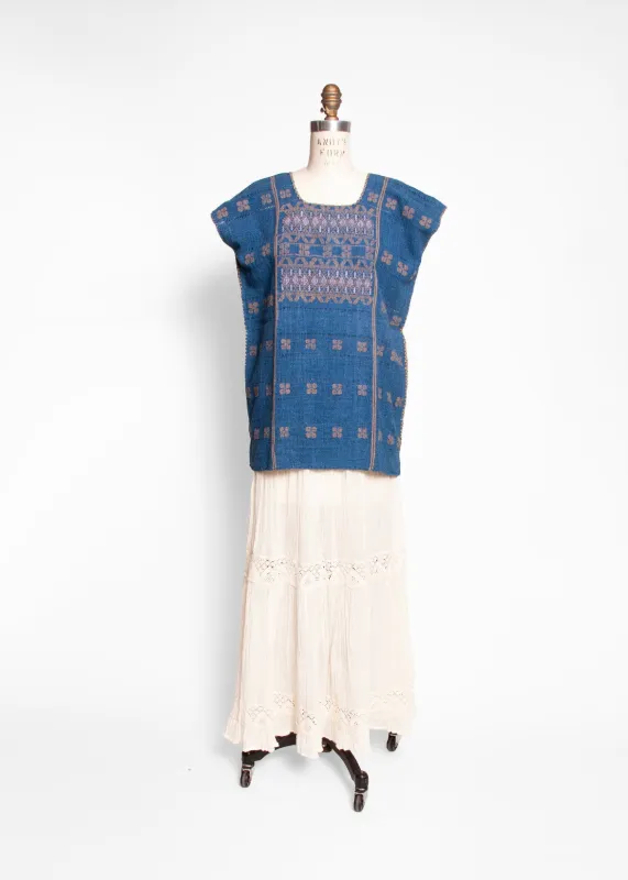 Amuzgo Top Natural Indigo #14 sold by Matta