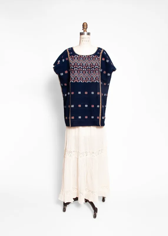 Amuzgo Top Natural Indigo #11 sold by Matta