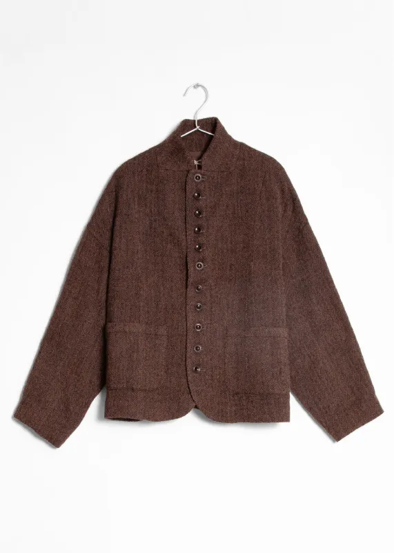 Ichi Antiquites Herringbone Jacket - Brown sold by Matta