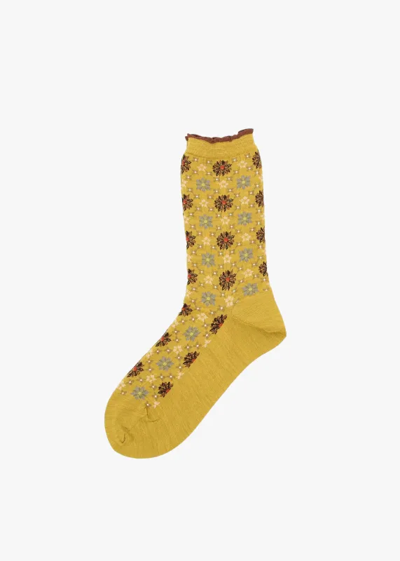 Antipast Kaleidoscope Mid Socks - Mustard made by Matta
