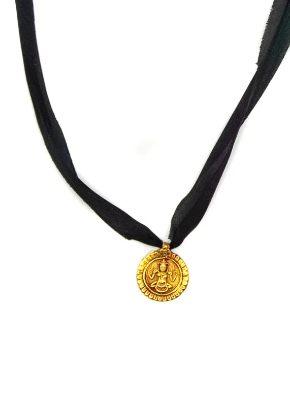 Lakshmi Gold Pendant 22kt Black sold by Matta