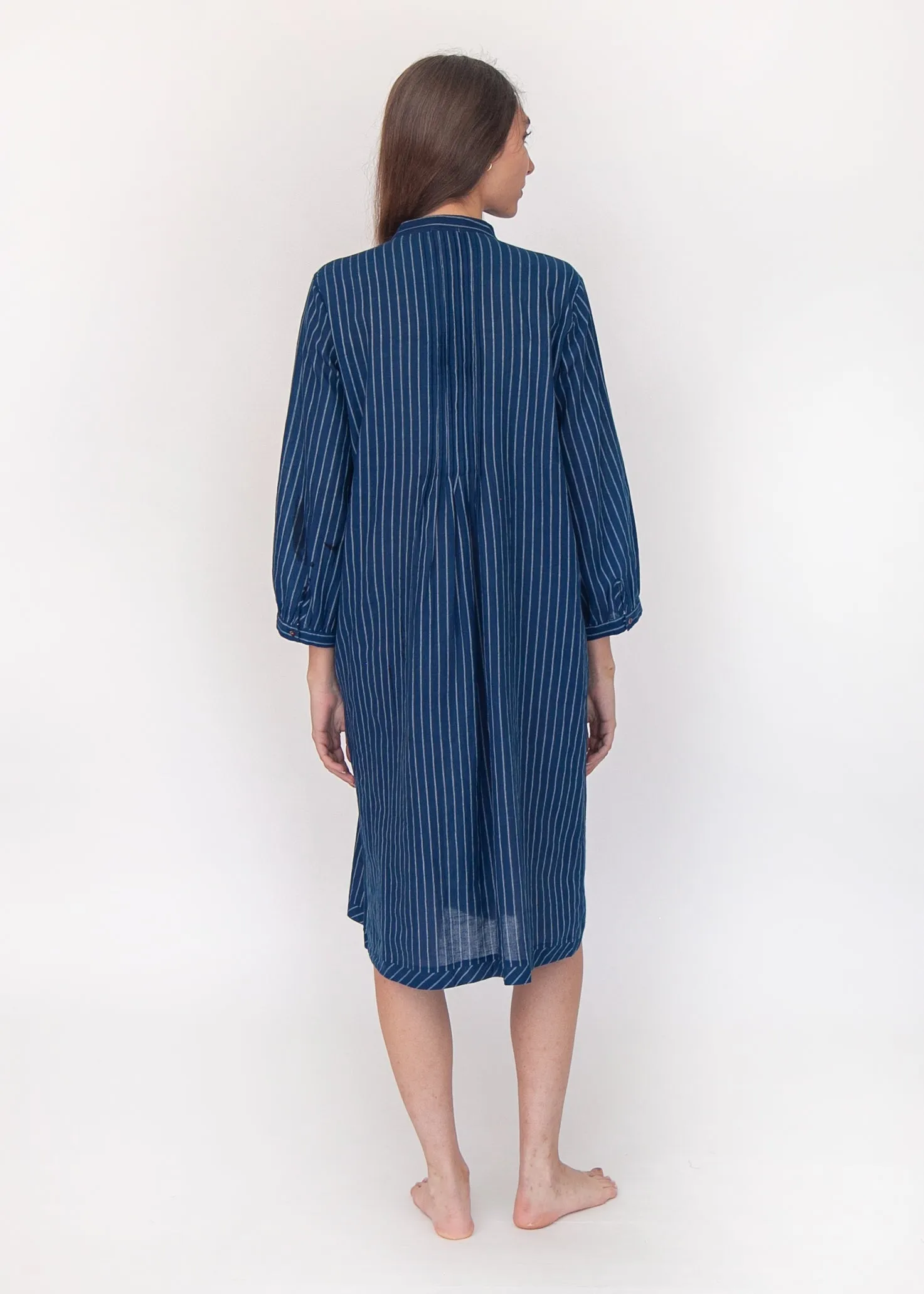 Aditi Double Stripe Dress - Natural Indigo sold by Matta product image thumbnail 5
