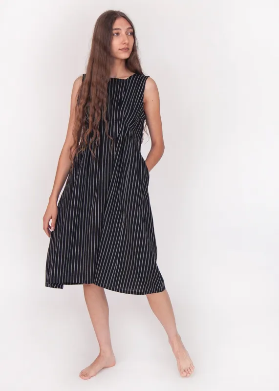 Granita Stripe Dress - Nero sold by Matta