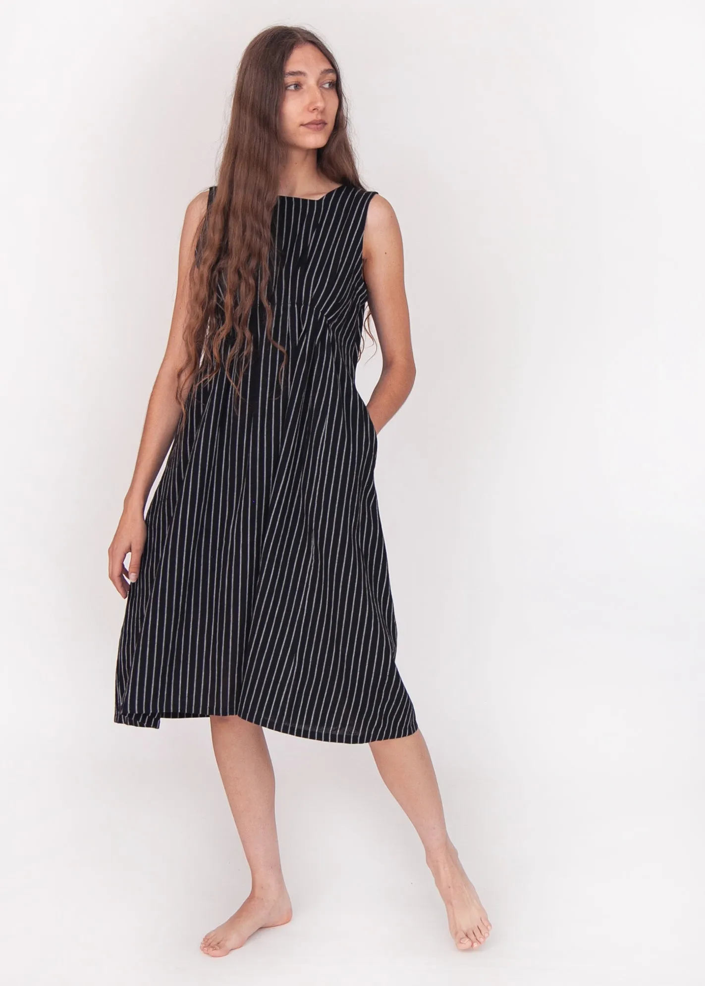 Granita Stripe Dress - Nero sold by Matta