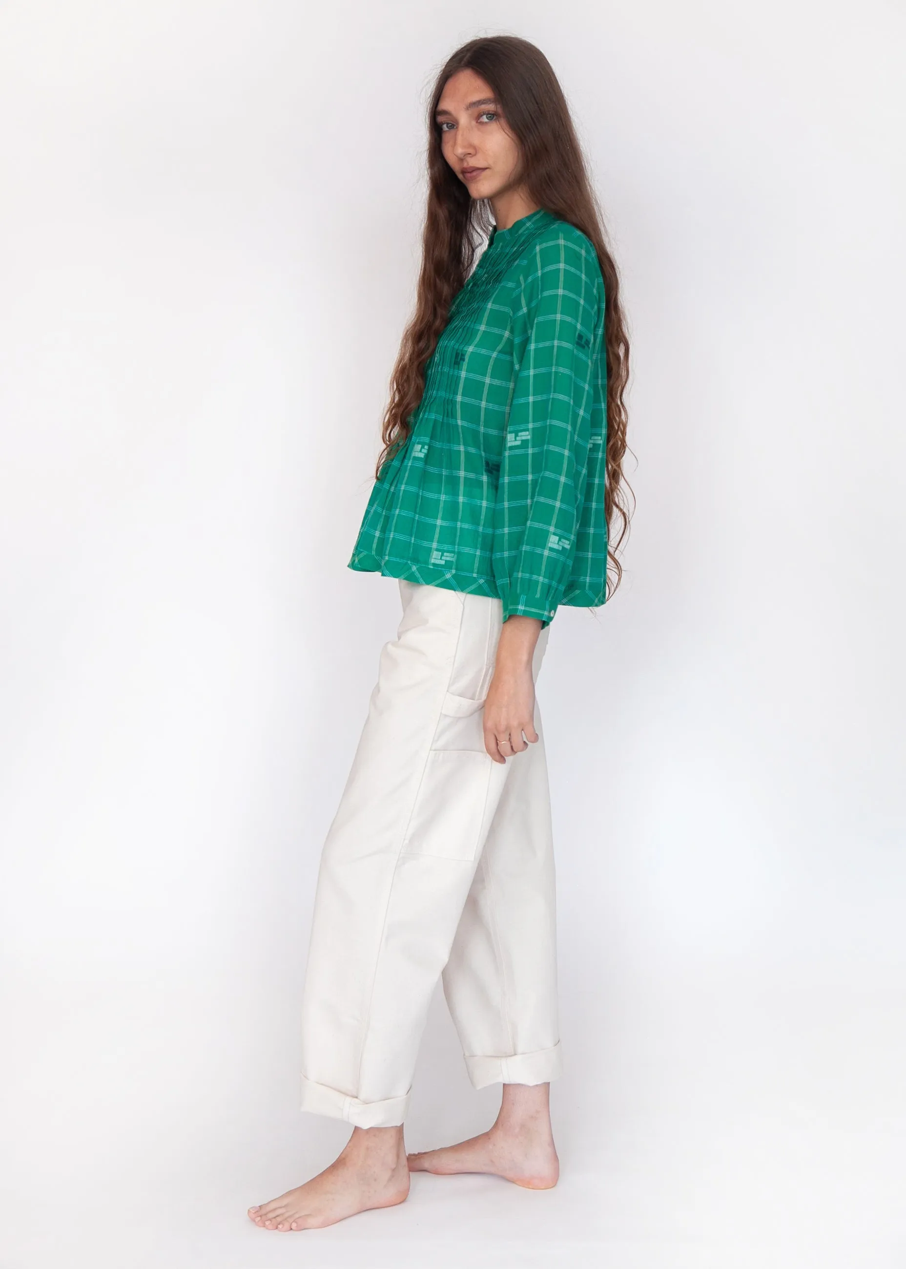 Alma Check Jamdani Top - Mint sold by Matta product image thumbnail 4