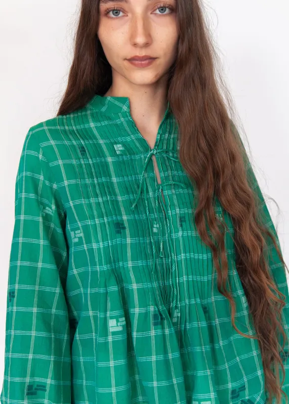 Alma Check Jamdani Top - Mint made by Matta