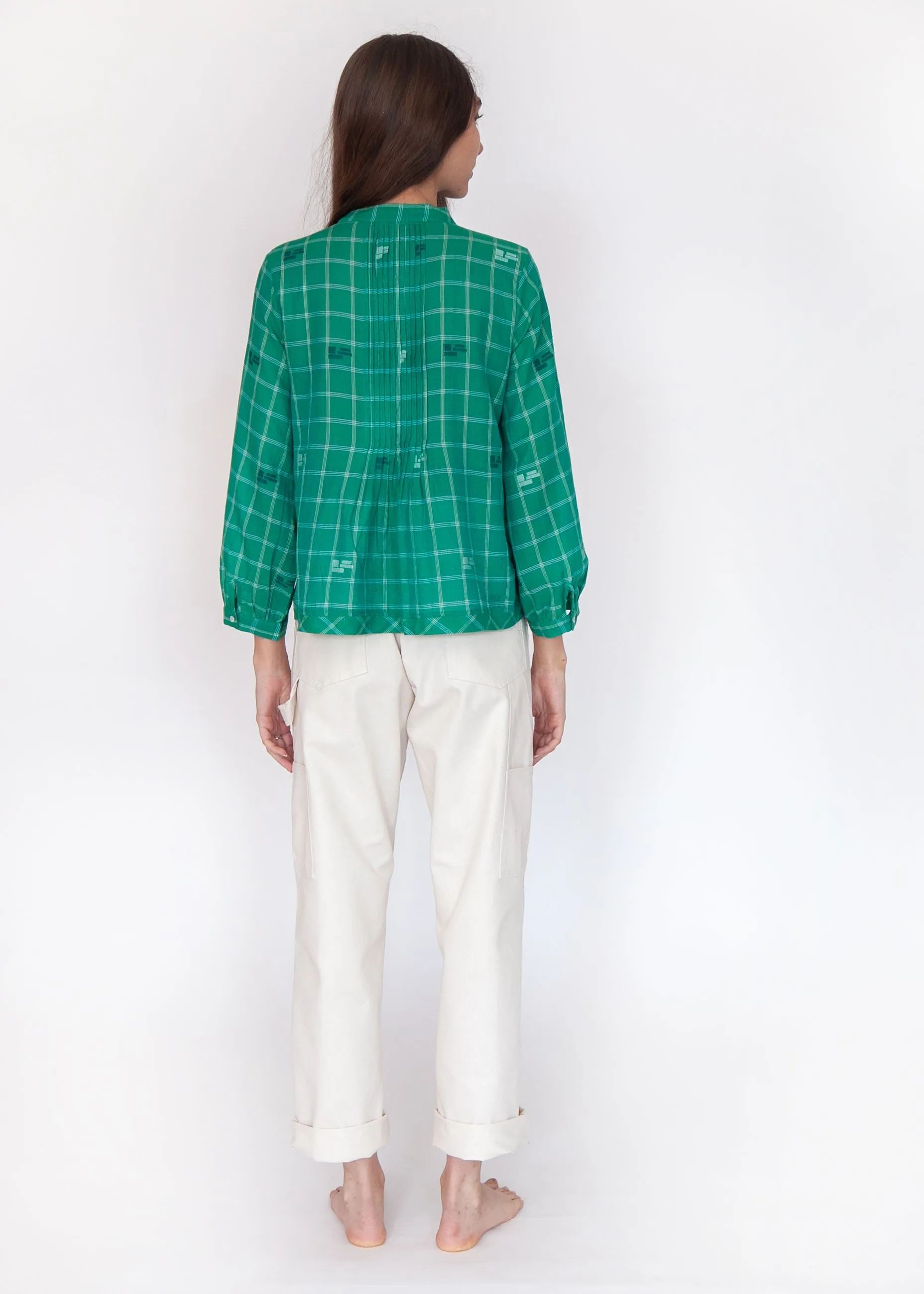 Alma Check Jamdani Top - Mint sold by Matta product image thumbnail 5