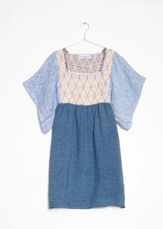 Nina Leuca Laura Short Dress - Blue made by Matta