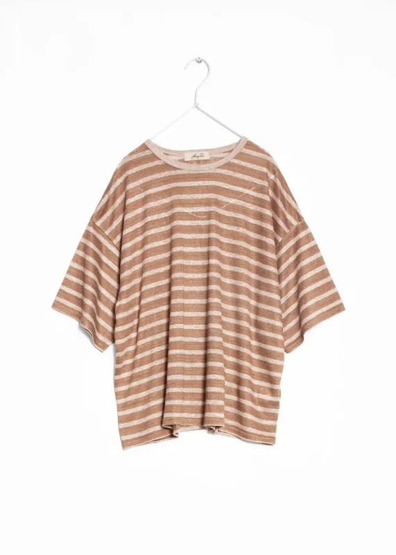 Ichi Antiquitiés Stripe Knit Pullover - Beige/Natural made by Ichi
