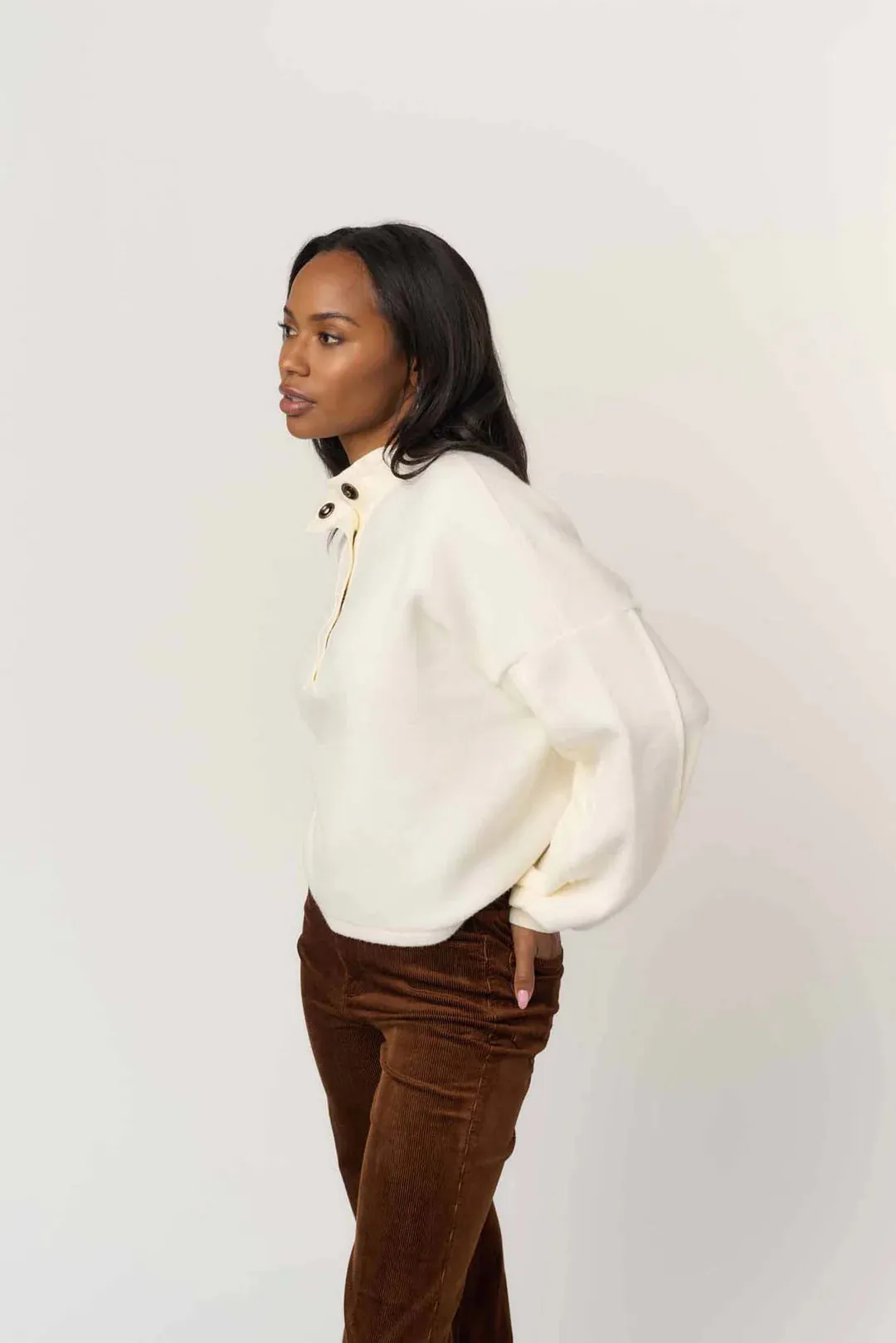 Saturn Fleece Henley Sweatshirt sold by Maude product image thumbnail 3