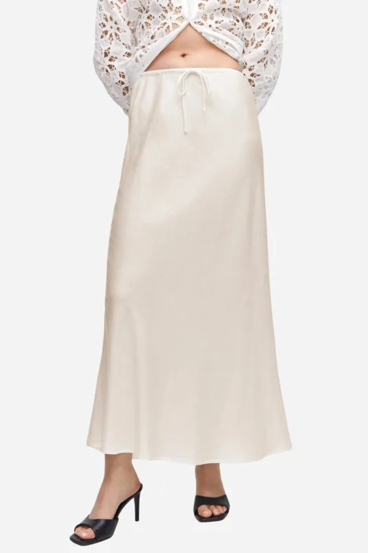 Satin Maxi Skirt - Champagne sold by Maude