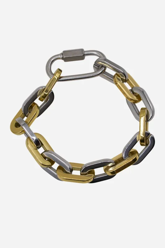 18K Eliana Thick Chain Bracelet - Mixed Metal sold by Maude