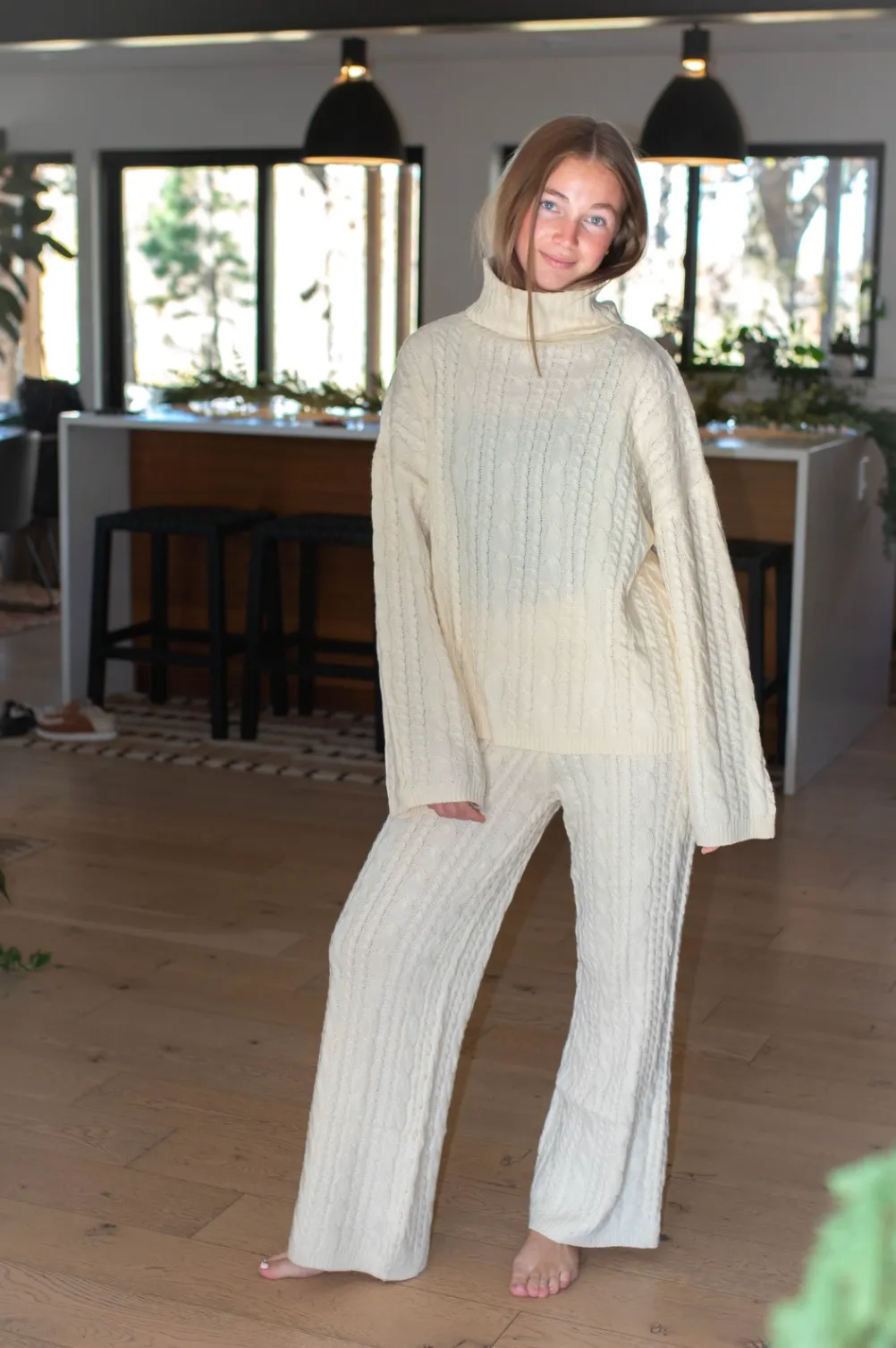 Cable Knit Matching Set - Cream sold by Maude product image thumbnail 4