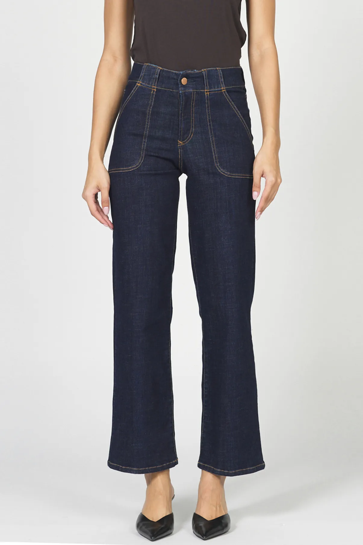 Holly High Rise Denim Jeans - Rinse Wash sold by Maude product image thumbnail 2