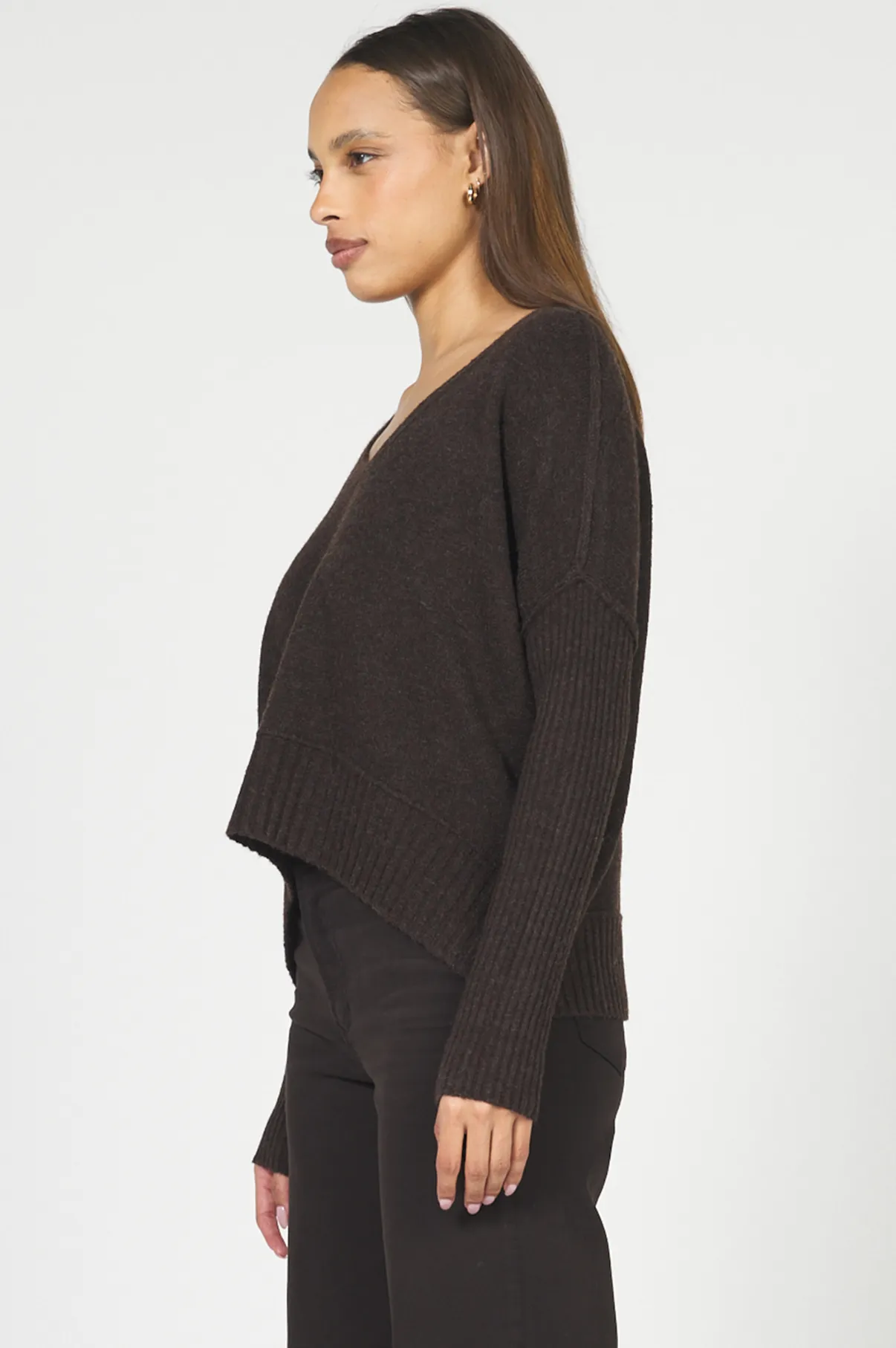 Clarette V-Neck Sweater - Chocolate sold by Maude product image thumbnail 3