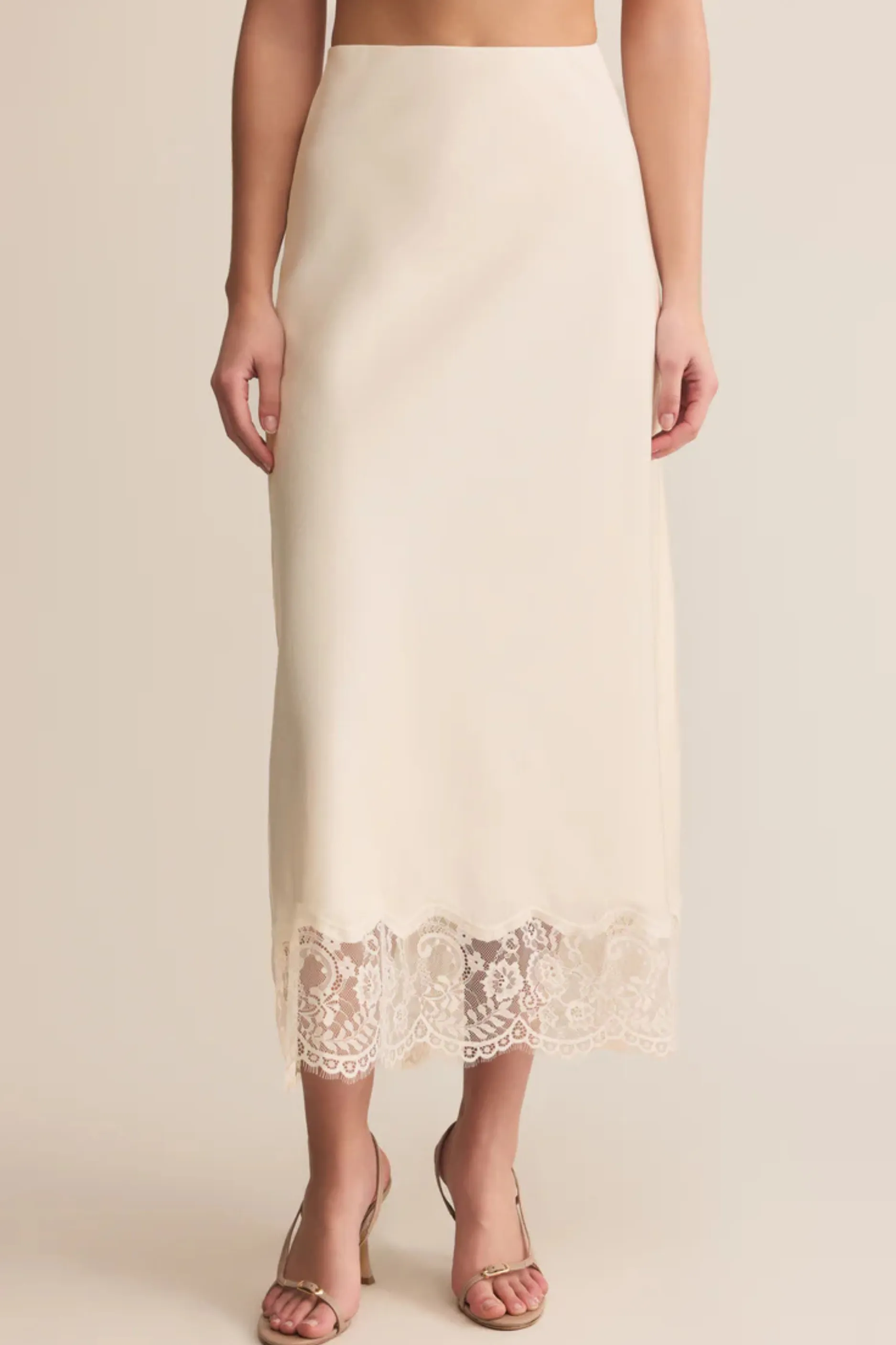 Cinder Lace Midi Skirt - Cloud sold by Maude product image thumbnail 4
