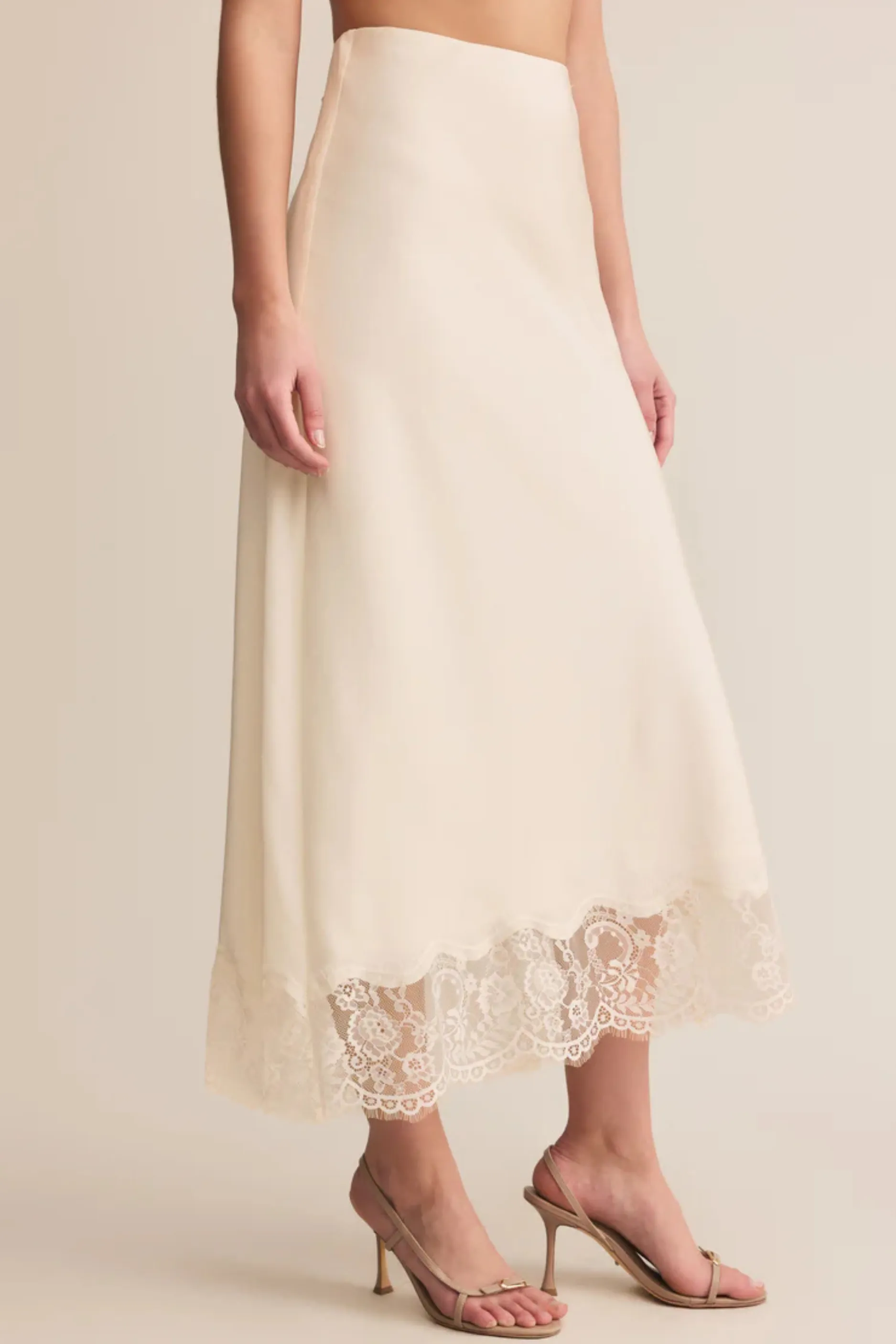 Cinder Lace Midi Skirt - Cloud sold by Maude product image thumbnail 2