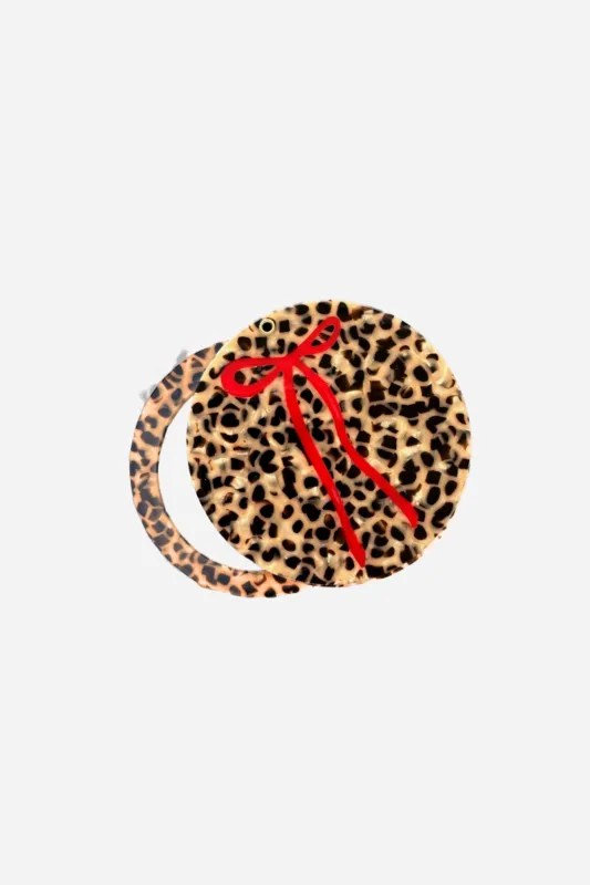 Leopard Bow Compact Mirror sold by Maude